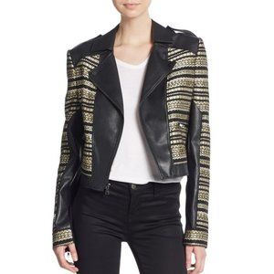 WORN ONCE BCBGMaxazria Black and Gold Motto Jacket